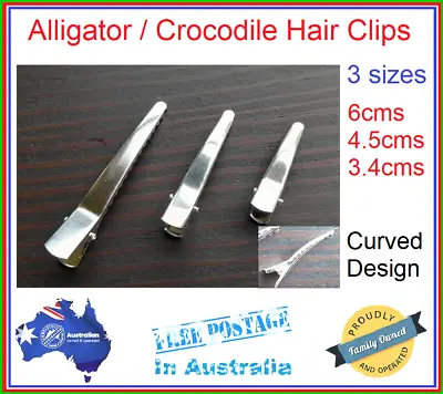 5/10/20/50 Alligator Aligator Crocodile Metal Hair Clips 34mm 45mm 60mm Bow • $4.85