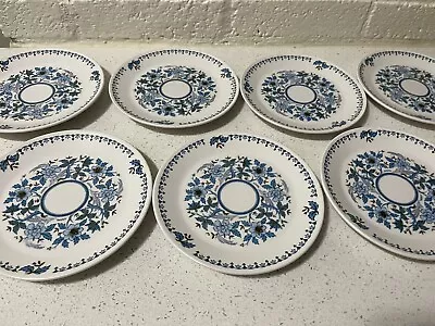 NORITAKE PROGRESSION BLUE MOON 9022 Bread Plates 6 3/8” Diameter Set Of 7 • $15