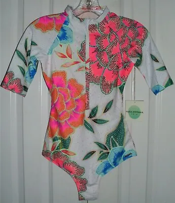 Nwt Mara Hoffman Swim Body Suit 3/4 Sleeve Upf50+ Multicolor Floral Size Xs Usa • $79.99