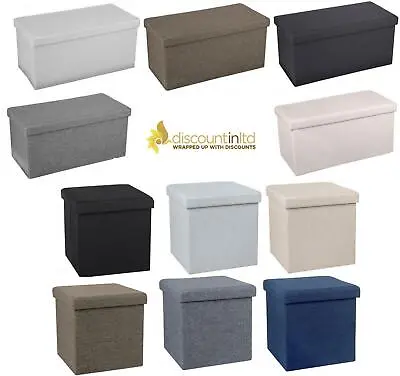 Ottoman Large Storage Chest Box Storage Bedroom Living Room Non-Woven Fabric • £24.49