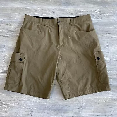 Orvis Men 36 Brown Active Hiking Cargo Shorts Lots Of Pockets Lightweight Nylon • $16