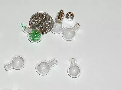 1pc TINIEST Smallest Round Glass Little Charm Tiny Bottle Pendant Rice Vial 10mm • $4.49