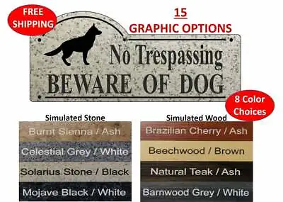 No Trespassing Beware Of Dog Sign With Dog Silhouette - 3 3/8  X 7 7/8   • $14.99