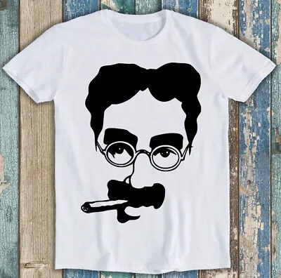 Groucho Marx Autograph Brothers Chico Harpo Duck Soup Gift Tee T Shirt M1254 • £6.35