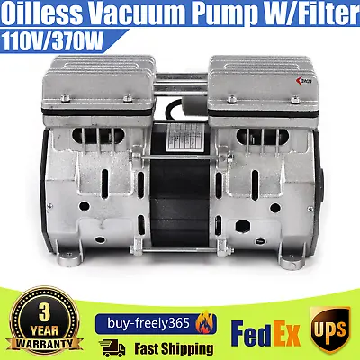 Oilless Vacuum Pump | Industrial Oil-Free Piston Vacuum Pump W/Filter BEST SELL • $147.84