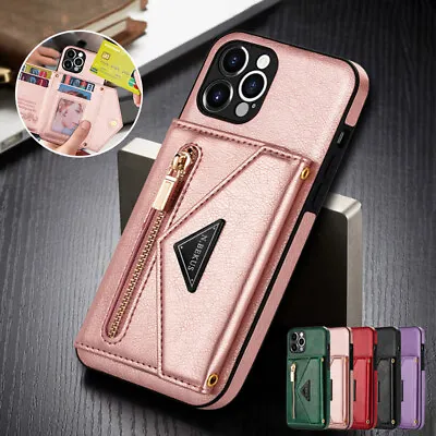 For IPhone 15 14 13 12 11 Pro Max XS SE/8/7 Case Leather Wallet Card Slot Cover • $15.99