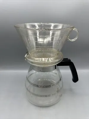 Vintage 1970's Melitta 8 Cup Pour Over Drip Coffee Maker Glass Corning Carafe • $34.99