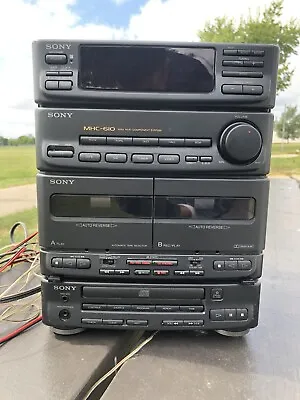 Sony MHC-610 Mini Hi-Fi Component System Radio Tape CD Made In Japan Parts Only • $29.99