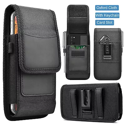 Vertical Cell Phone Belt Clip Holster Pouch Buckle Wallet Card Holder Case Cover • $9.95