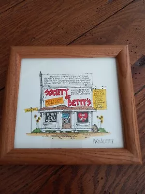 Vintage Society Of Betty's Framed Hand-Watercolored Print By Roger Mason Studios • $19.99
