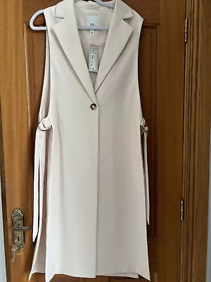 Ladies River Island Longline Ivory Waistcoat Size 12 • £19.99