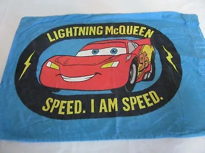 Cars Pillowcase Double Sided I Am Speed Lightning McQueen Blue Pixar • $12.99