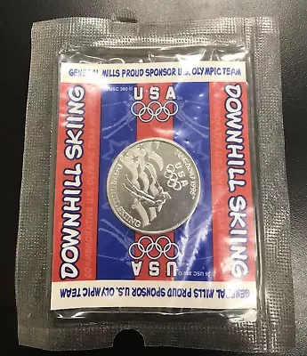 1998 Nagano Japan Olympics Downhill USA Skiing Sport Medallion General Mills New • $5