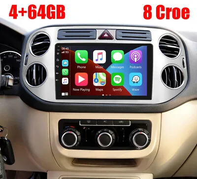 4+64GB Android 13 Car Stereo Carplay GPS BT Radio For VW Volkswagen Tiguan 09-17 • $169.99