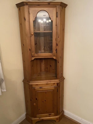 £100 • Buy Ducal Victoria Pine Corner Unit - Glass Shelf & Internal Light