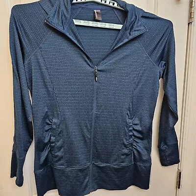 Mondetta Womens  Cozy Full Zip Activewear Jacket XL Blue With Hood • $16.51