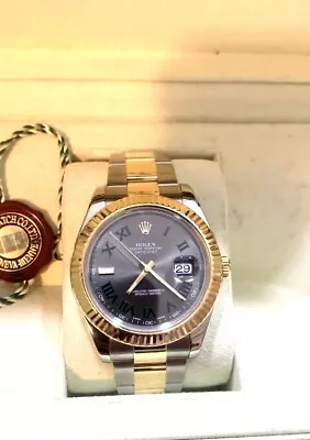 Rolex Datejust II 2 WIMBLEDON Two-Tone Gold Steel 41mm Watch PAPERS 116333 B+P • $11300