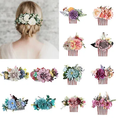 £3.59 • Buy Ladies Flower Hair Combs Clips Pins Slide Hair Accessories Wedding Party Show