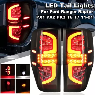 Pair Smoke LED Tail Lights Lamp For Ford Ranger PX MK1 MK2 Wildtrak 2011-2022 • $174.99