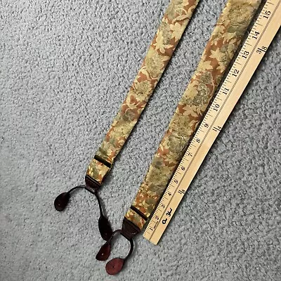 Floral Silk Suspenders CAS West Germany Metal Clasps Vintage • $12.99