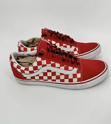 Vans Old Skool Primary Checkerboard Red / White Men’s Shoe Size 10.5 • $25.49