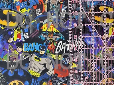 Custom Cotton Woven Fabric Batman Movie Comic By The 1/4 Yard 9x56 • $5.49