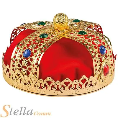 Adult Deluxe Royal King Crown Prince Medieval Fancy Dress Costume Accessory • £14.49