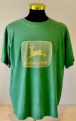 £28.55 • Buy Vintage 90s Buckhorn  John Deere T Shirt Made In USA Single Stitch XL Oneita Tag