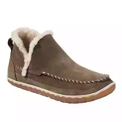 L.L. Bean Women's Suede Mountain Slippers Boot Sherpa Lined Brown Size 8M • $31.03