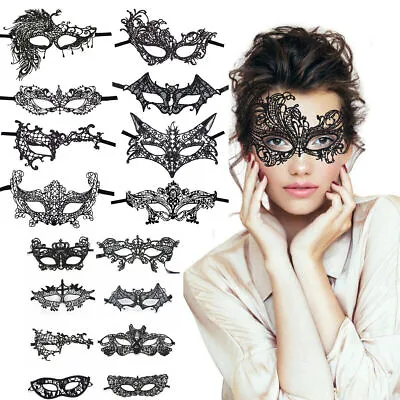 Venetian Masquerade Carnival Party Prom Sexy Costume Women Lace Eye Face Mask • £2.59