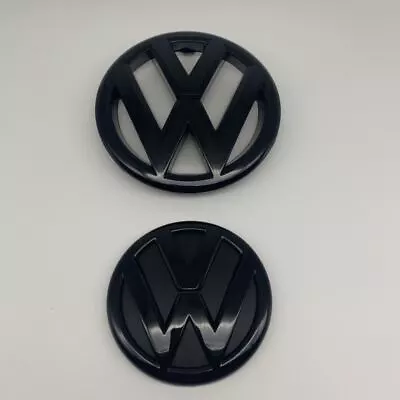 5C6853601 Glossy Black Front And Rear Badge Emblem For Jetta Sedan 2011-14 MK6 • $44.99