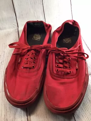 Vans Men’s Off The Wall Red Canvas Skater Shoes Size 11.5 • $23.95