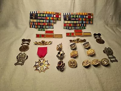 US Military Ribbon Bars & American Legion Of Merit  Full Size Medal + Pins  • $99