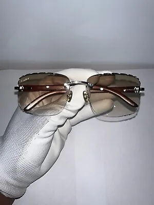 $2000 • Buy Cartier C Decor Rare Wood Buffs Frames Glasses Sunglasses Vintage 2007 Authentic
