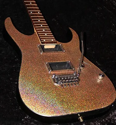 Custom Ibanez RG120 Gold Holographic Leather Project AS-IS 24 Frets Unique • $421.37