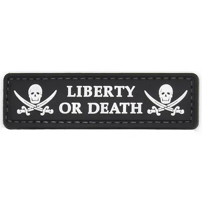 Liberty Or Death Skulls PVC Removable Emblem Black/White Patches For Morale • $10