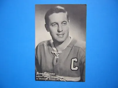 1960`s Molson`s Quebec Nhl Hockey Postcard Size Photo Jean Beliveau Nice!! • $49.99