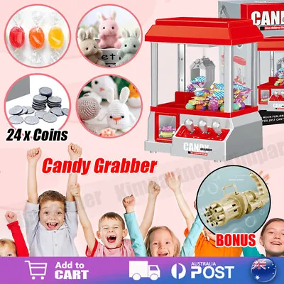 Mini Candy Grabber Carnival Claw Machine Vending Arcade Prize Game Kids Toy AU • $43