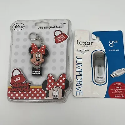Disney Minnie Mouse 4 GB & Levar 8 GB Hi-Speed USB Flash Drive Lot New Sealed • $15.99