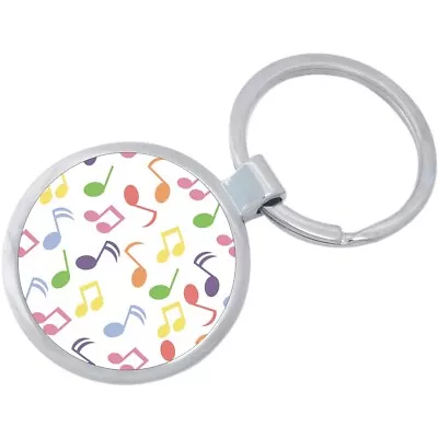 Colorful Music Notes Keychain - Includes 1.25 Inch Loop For Keys Or Backpack • $13.88