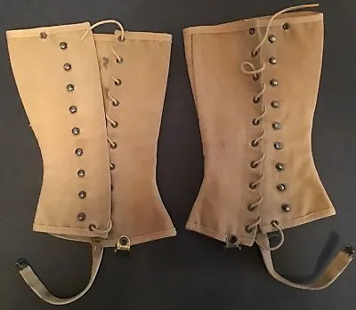 Vintage WWII US Army Canvas Military Spats Gaiters 1939? • $29.99