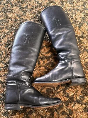 Vintage The Windsor English Ladies Black Leather Riding Boots Size 7 • $29.99