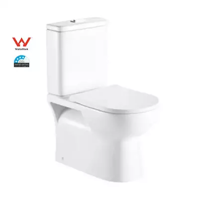 Back To Wall Rimless Dual Flush Ceramic Toilet Suite Soft Close Seat P Trap WELS • $295