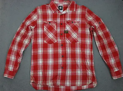 G Star Raw Button Up Shirt 2 Pockets Men's Size XL Red White • $18.12