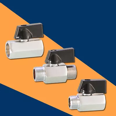 £108.53 • Buy 1/8  1/4  3/8  1/2  Male Female BSP Brass Chrome Mini Ball Valve Thread Plated