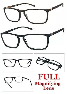 Men Fashion Rectangular Rubberized Frame Full Lens (Not Bifocal) Reading Glasses • $10.99