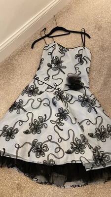 £9.99 • Buy Teenagers L Blue Party/Cocktail/Prom Dress Size 8 Fully Lined W/Mesh Petticoat