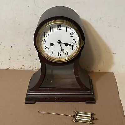 Rare Antique Waterbury Vercelle Model Mantle Clock Wood Crystal Regulator Style • $337.20