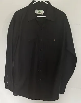 MESQUITE RIVER WESTERN SHIRT PEARL SNAPS TRAD. WESTERN CUT SIZE XL All Black • $15.99