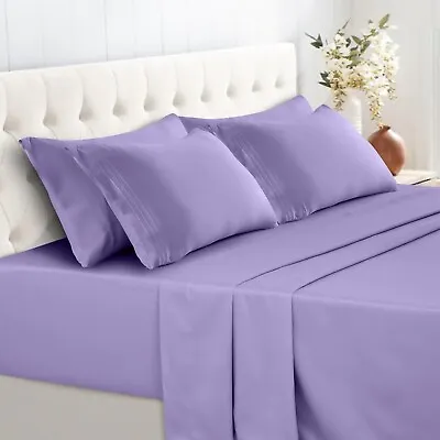 1800 Series 6 Piece Bedsheet Set Extra Soft Deep Pocket Hotel Luxury Bed Sheets • $24.49